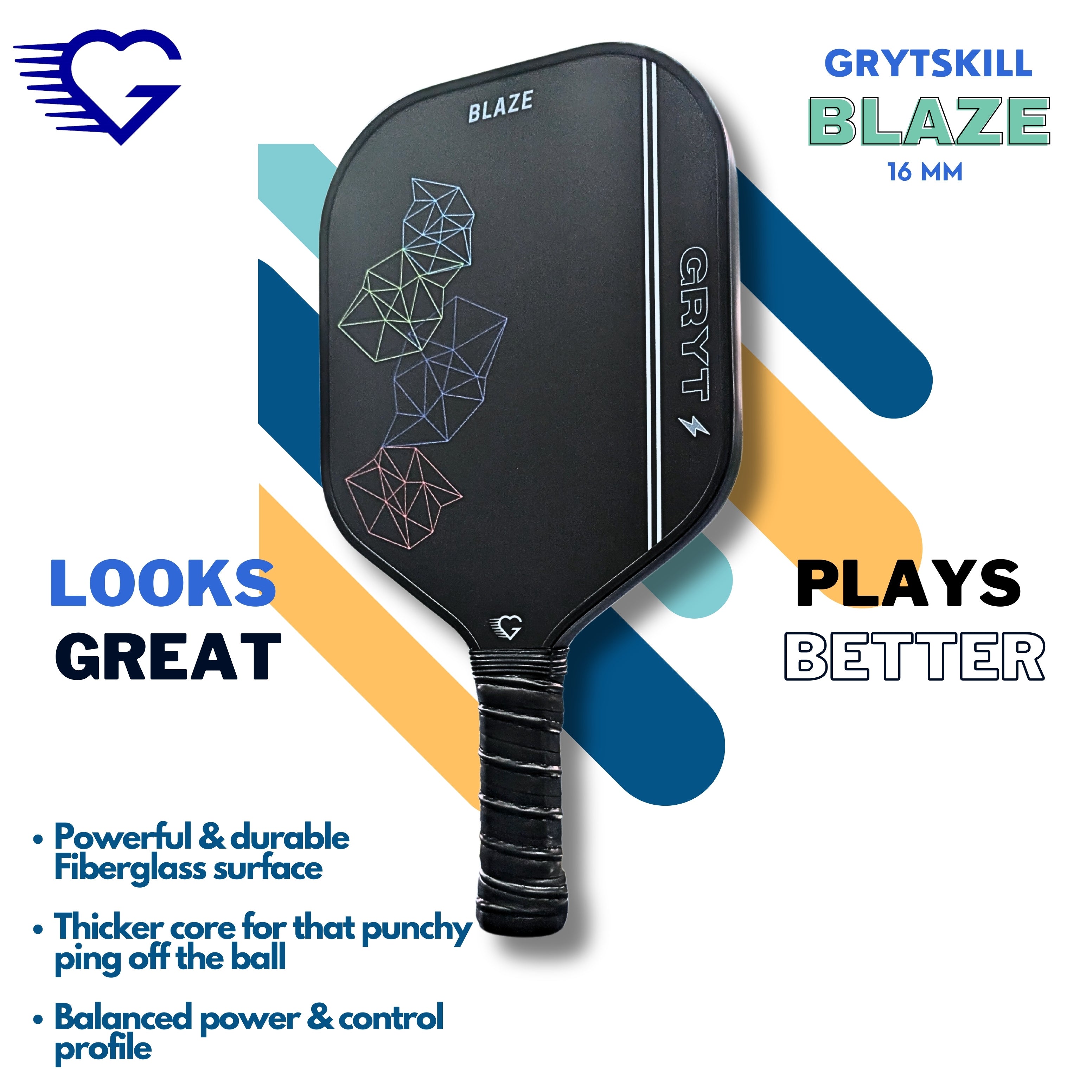 Blaze - 16 mm Fiberglass Pickleball paddle