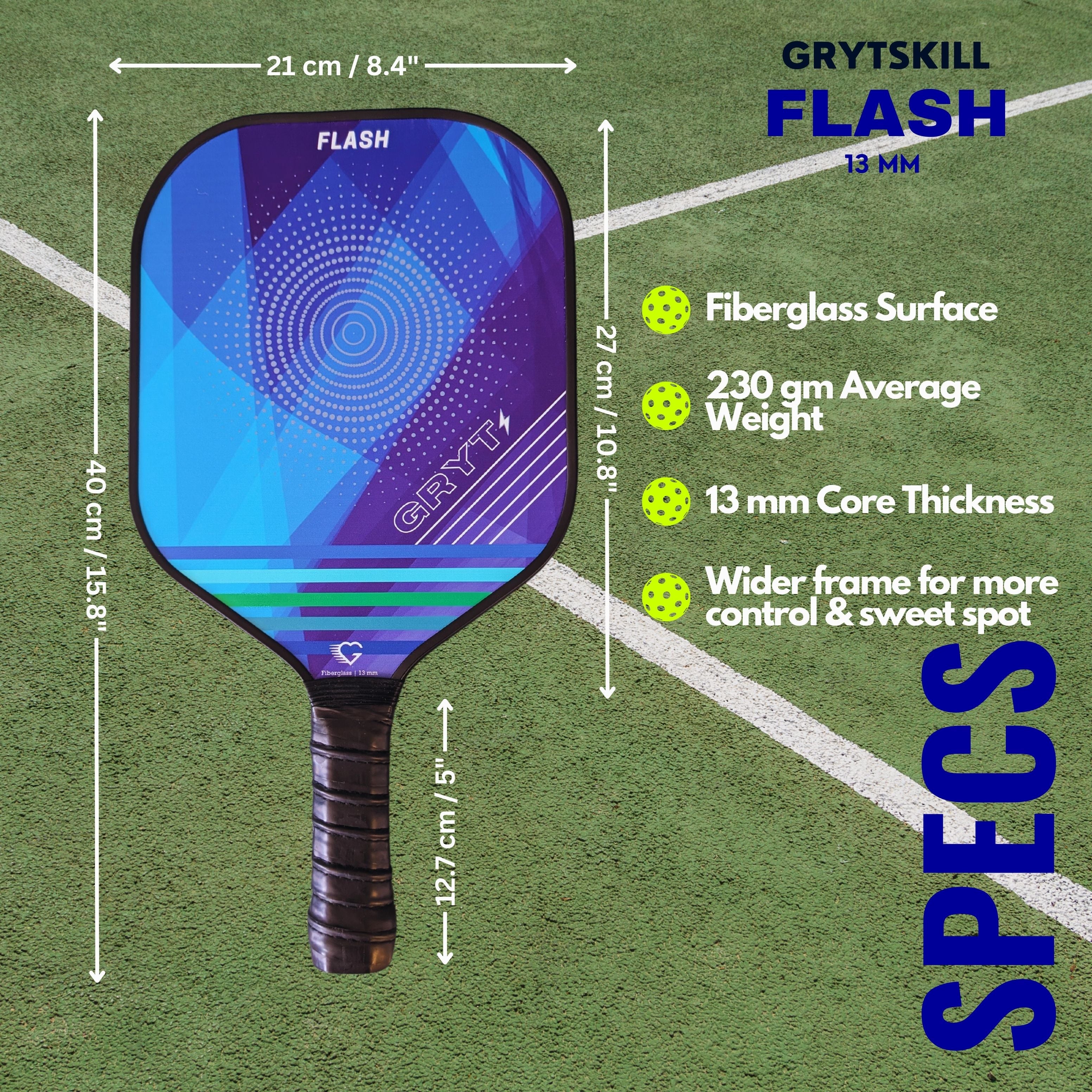 Flash - 13 mm Pickleball Paddle