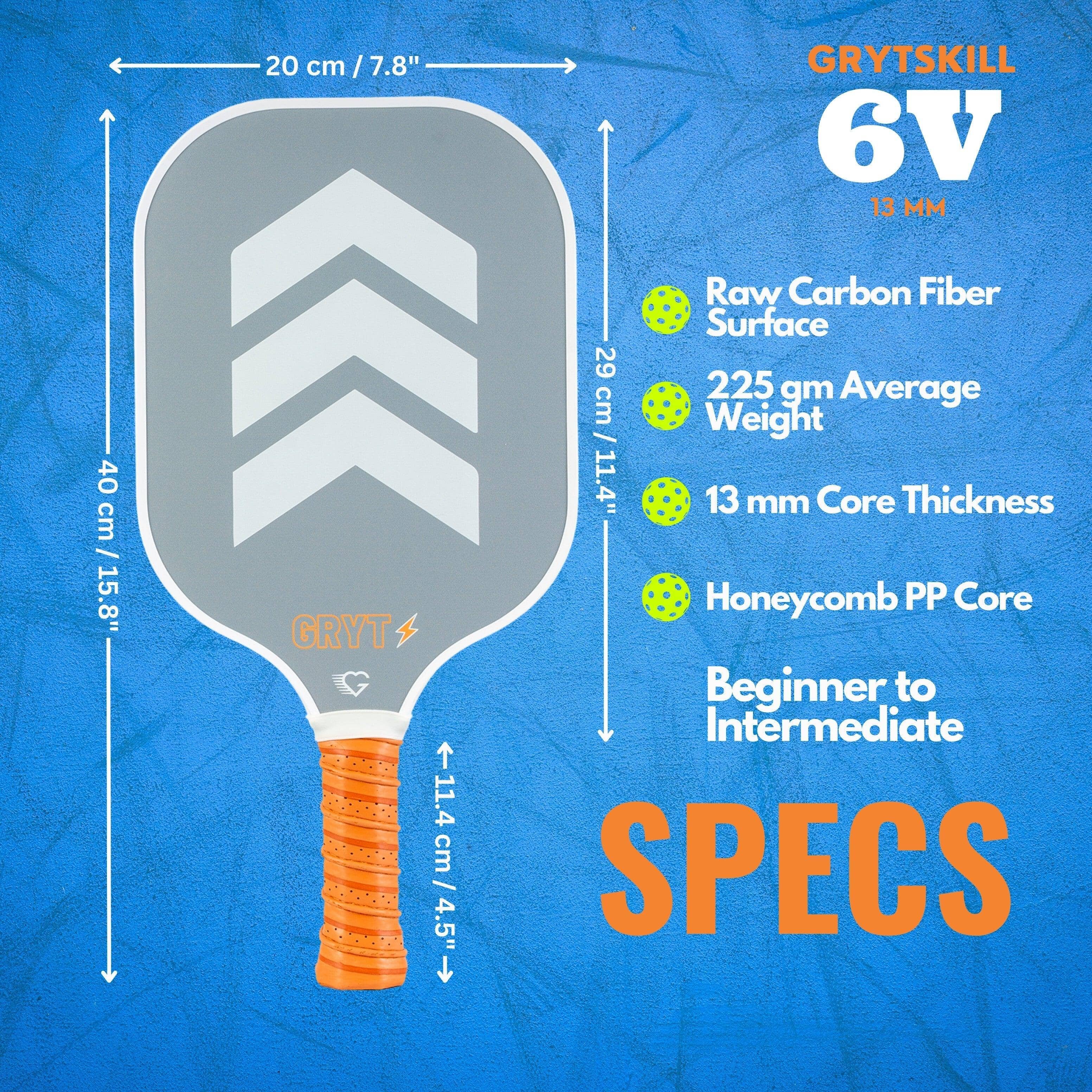 Grytskill 6V - Raw Carbon Fiber Paddle - GRYTSKILL