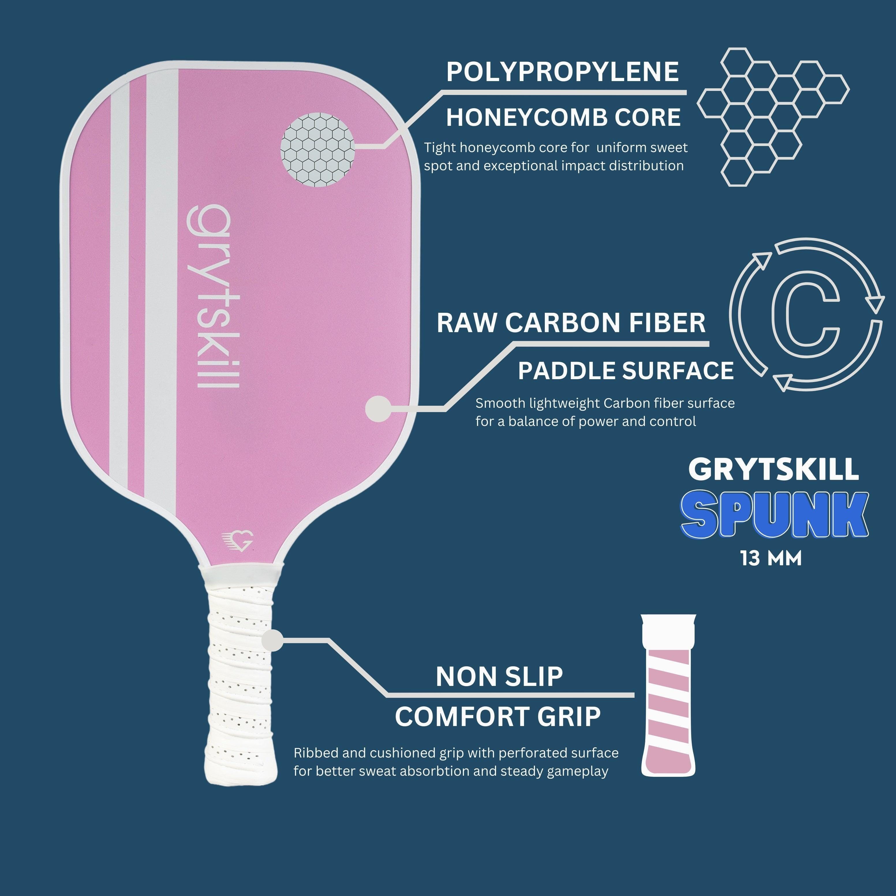Grytskill Spunk - Raw Carbon Fiber Paddle - GRYTSKILL
